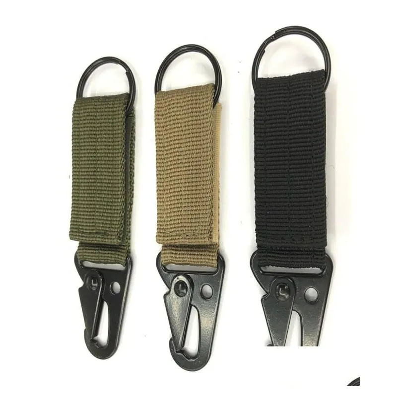 Rope Weave Carabiner Outdoor Tactical Climbing Olecranon Hook Webbing Bag Pendant Multifunction Key Chain Camping Accessories 1
