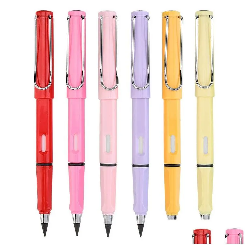 Other Festive Party Supplies Technology Unlimited Writing Pencil No Ink Novelty Eternal Pen Art Sketch Painting Tools Kid Gift Scho Dhoaw