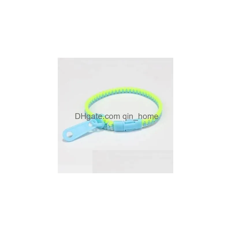 dhs bracelets toys party zipper bracelet 7.5 inches s toy sensory neon color friendship for kids adults christmas gifts