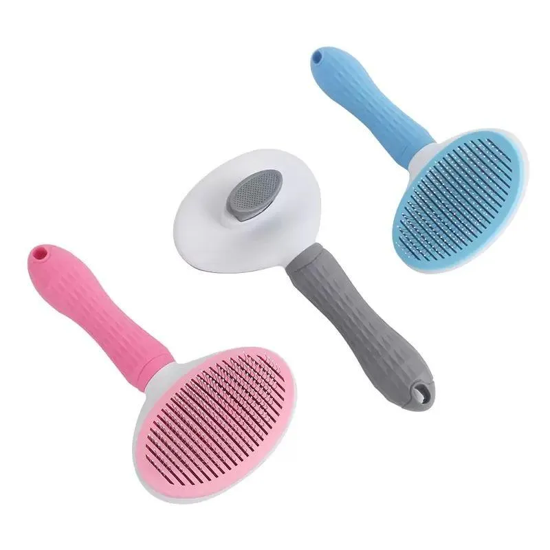 Self Cleaning Slicker Brush For Dog Cat Pet Shedding Comb Remover Brosse Grooming Tool Massages Particle