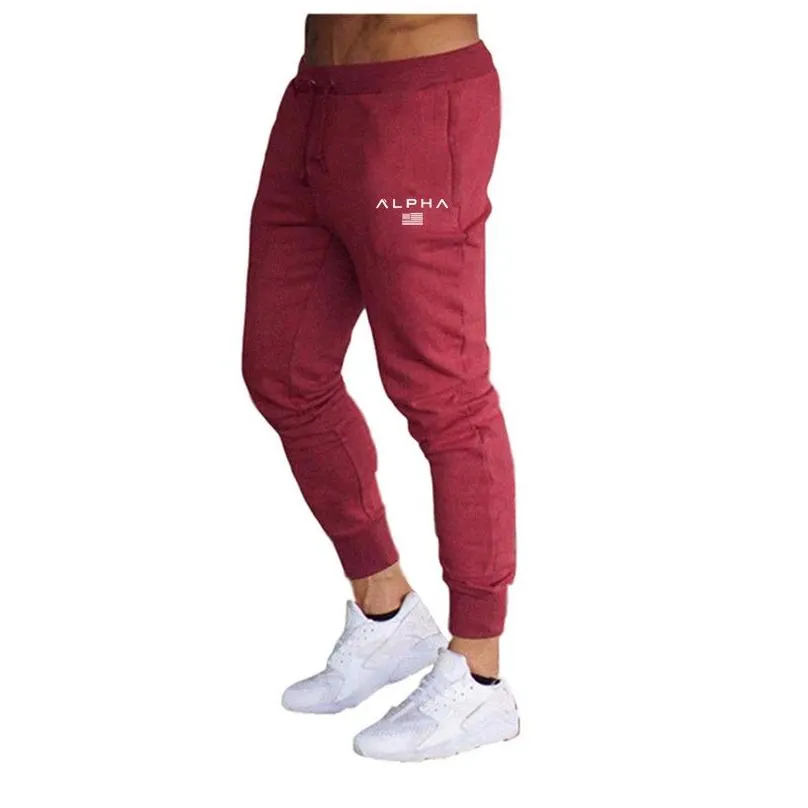 mens designer joggers Gyms Men`s Pants Casual Elastic Muscle cotton Men s Fitness Workout skinny Sweatpants Trousers Jogger Bodybuilding