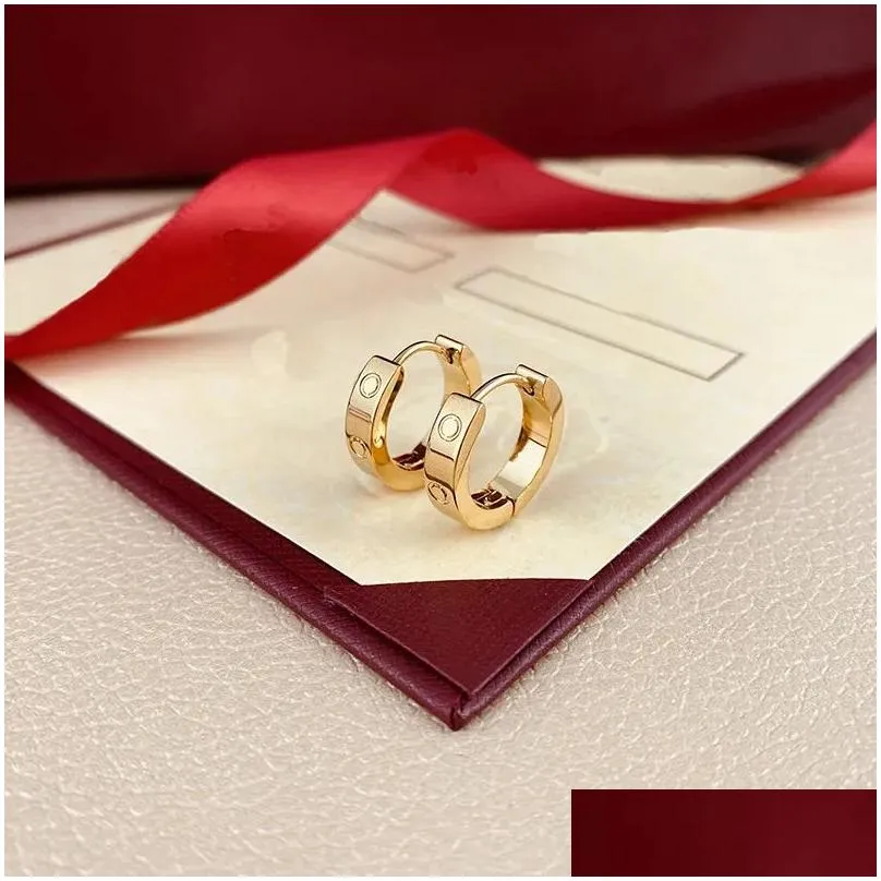 Designer Earrings for Men Women Luxury Earrings Gold Diamond Titanium Steel Stud Earrings Designer Jewlery for Women Love Gift