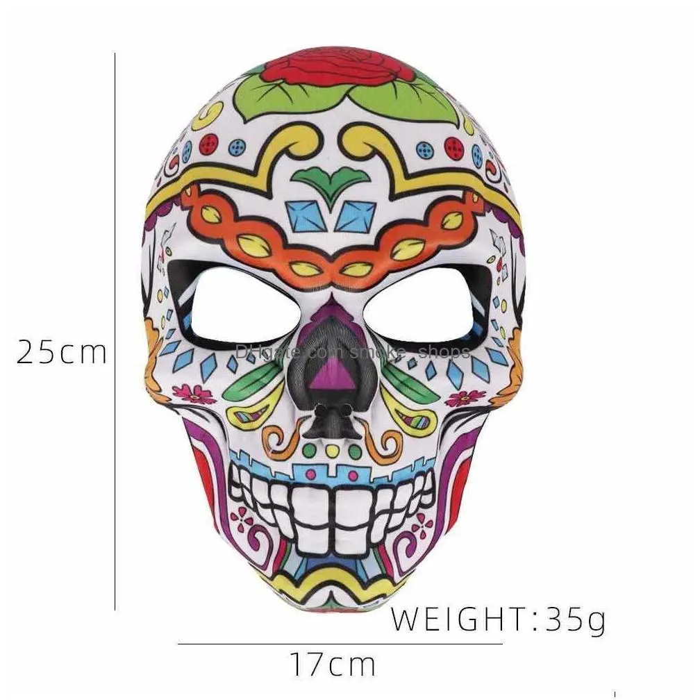 mexican day of the dead skull mask cosplay halloween skeletons print masks dress up purim party costume prop