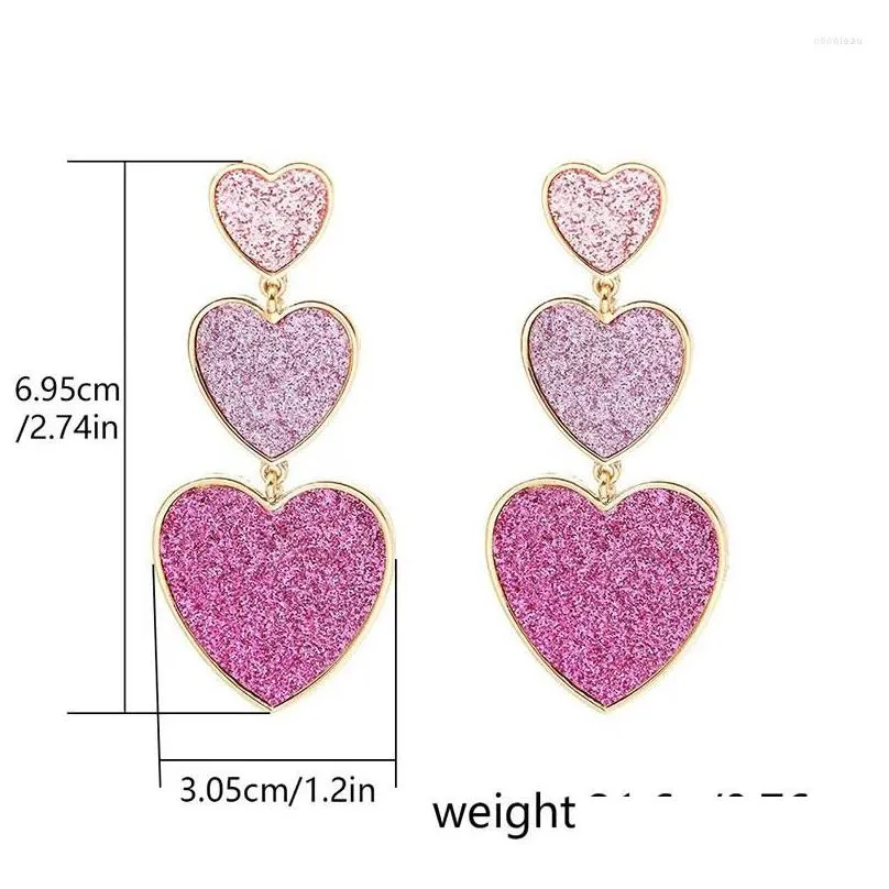 Stud Earrings Post Glitter Heart Earring Women Girls Gold Plating Fashion Jewelry Accessories Party Gift 2023 Style HE23203