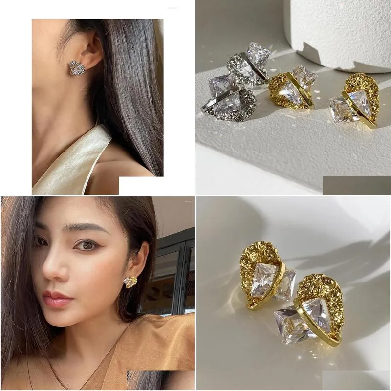 Dangle Earrings Zircon Stuning Stud Women Jewelry Party Boho T Show Gown Runway Rare Korean Japan Trendy