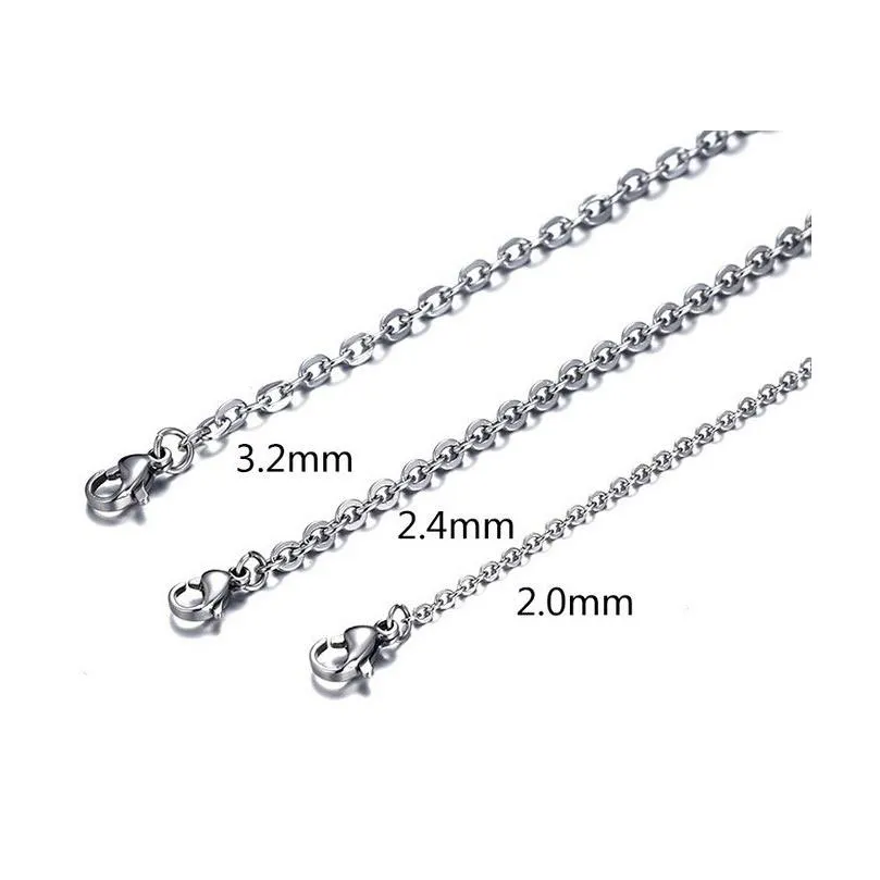 Chains 100Pcs Lot Fashion Womens Wholesale In Bk Sier Stainless Steel Welding Strong Thin Rolo O Link Necklace Chain 2Mm /M Wide Drop Dhyxq