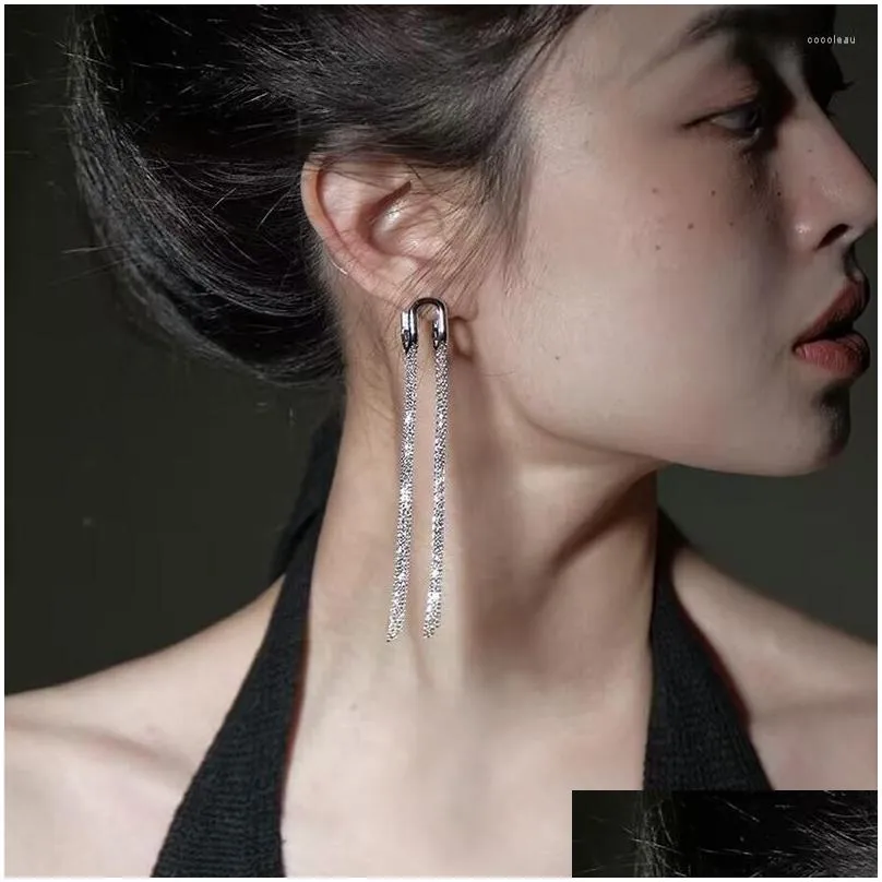 Dangle Earrings Fashion Tassel Chain Long For Women Silver Color Charm Drop Earring Boucle Oreille Fine Jewelry