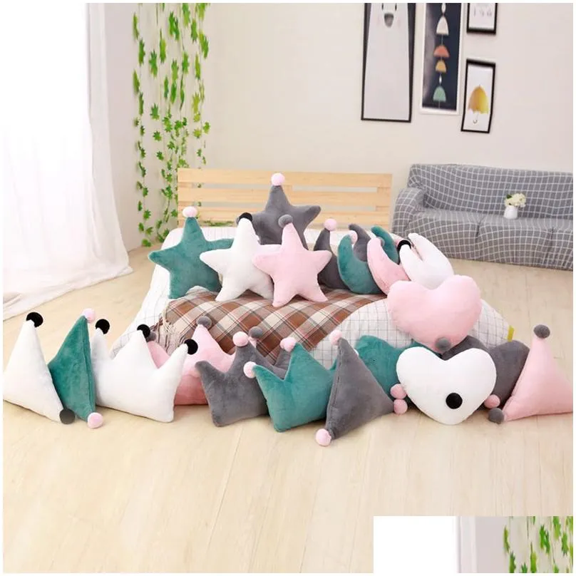 plush pillows cushions baby plush toy cartoon crown shape pillow pink cushion gift birthday party room decoration boy girls sleeping bedding pillows