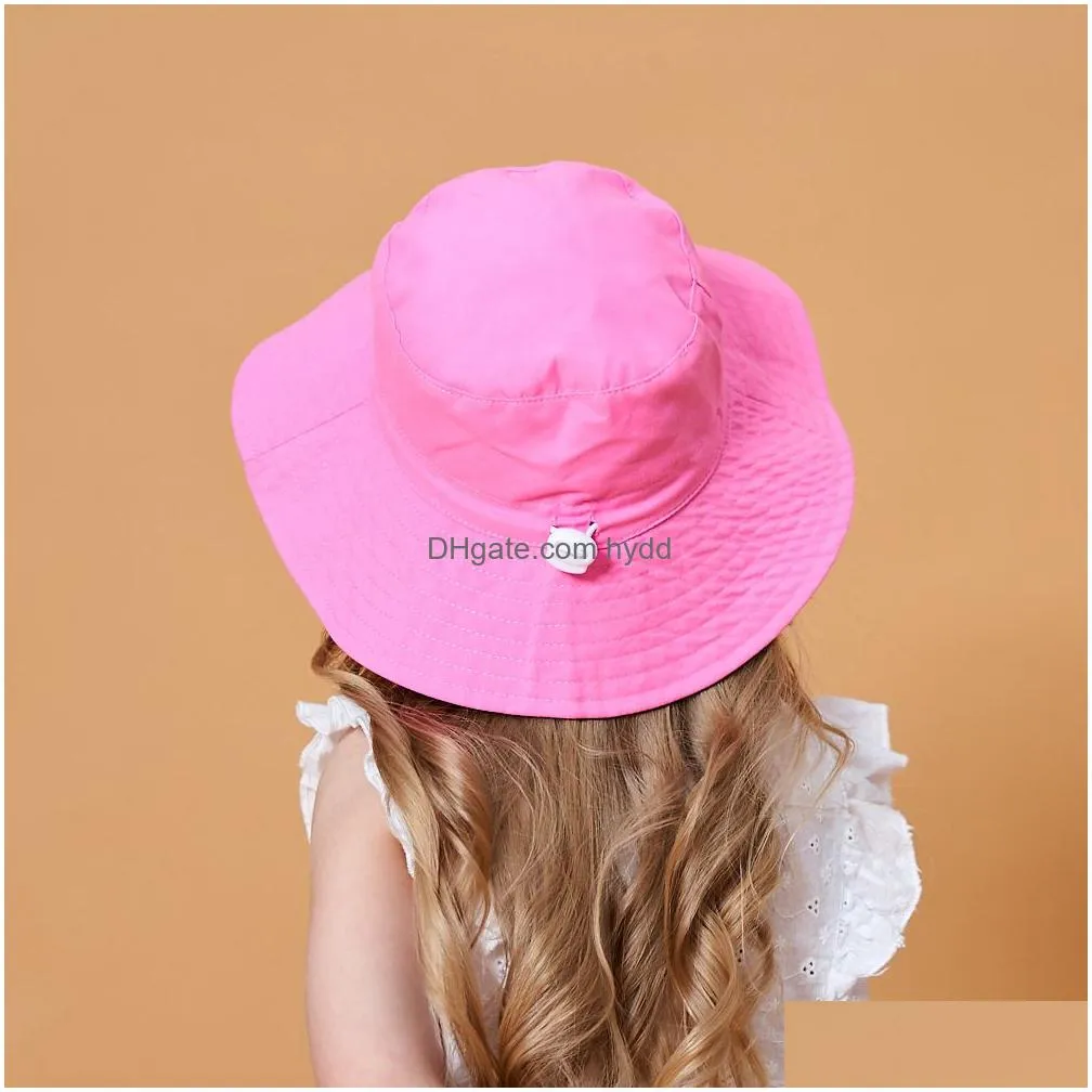 Outdoor Hats Baby Sun Hat Boys Visors Children Panama Unisex Beach Girls Bucket Cartoon Infant Caps Uv Protection Drop Delivery Spor Dhawv