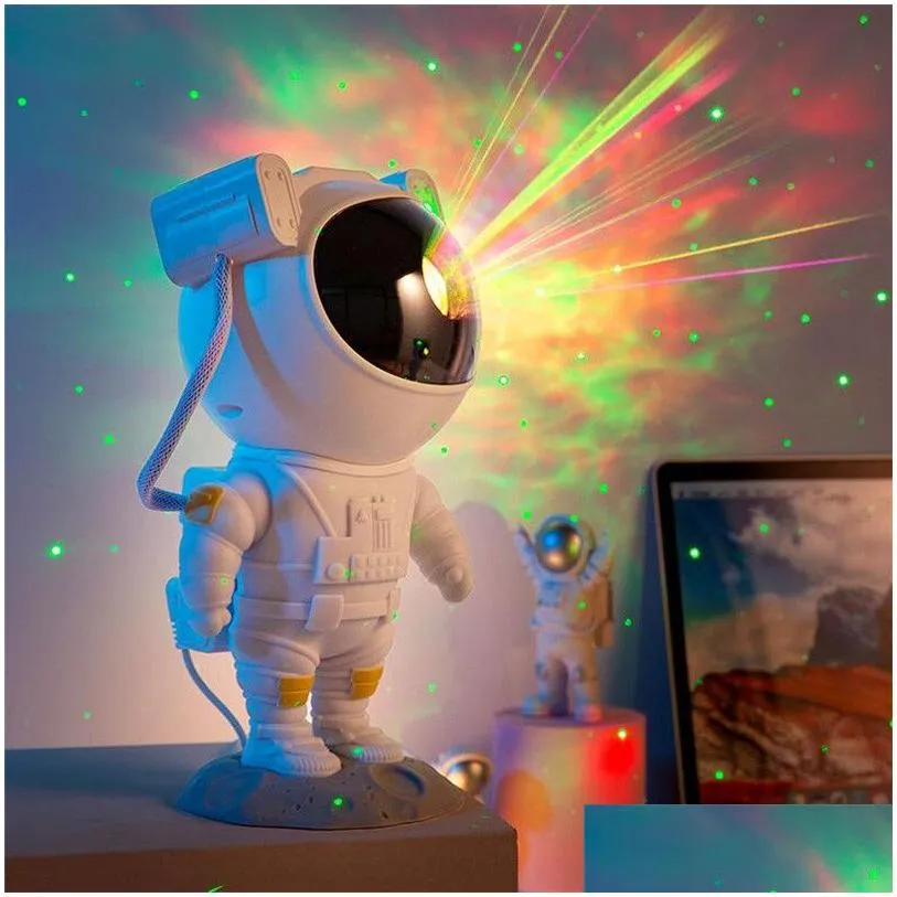 Projector Lamps Newest Astronaut Starry Sky Lamp Galaxy Star Laser Projection Usb Charging Atmosphere Kids Bedroom Decor Boy Christmas Dhgu1