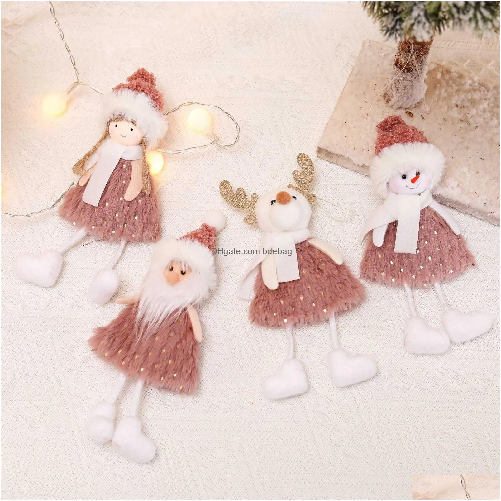 christmas tree hanging pendant elk santa snowman pendant pink doll christma merry christmas decor gift xmas noel navidad favor