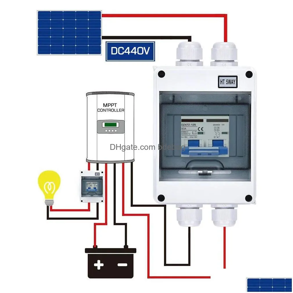 solar system isolator switch box dc440v circuit breaker disconnect box for solar panel grid connected system 6 125a rated