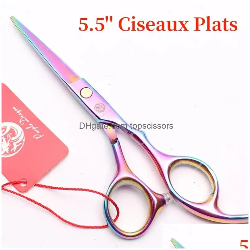 Hair Scissors Selling 5.5 Inch 4 Colros Cutting / Thinning Blue/Balck /Rainbow/Gold With Box Good Quality Drop Delivery Products Care Dhn5T