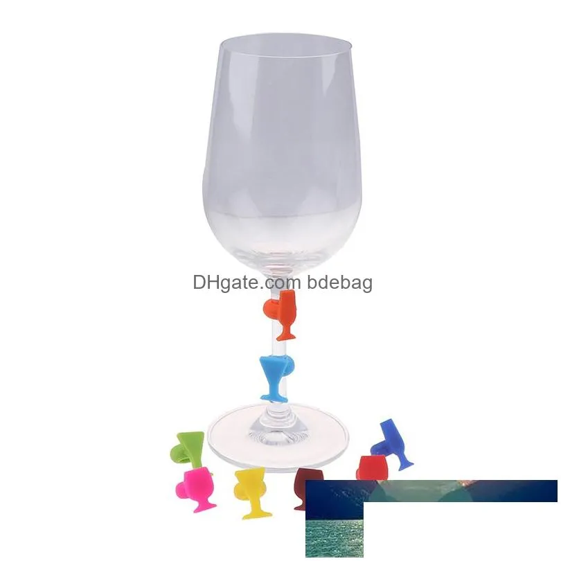 8pcs kitchen silicone wine glass marker reusable cup identifier glass shape drinks cup sign for cocktail dinner