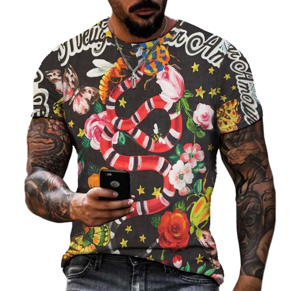 3D T-shirt Short Sleeved Men`s Rose Quick Drying Clothes Sports Tight Fitting T-shirt