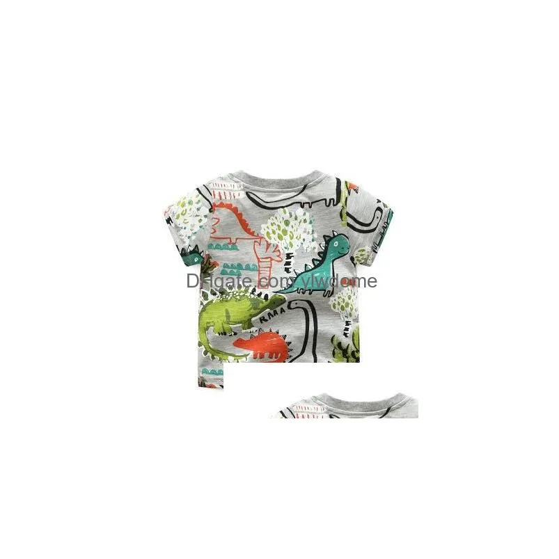 Clothing Sets 2-10 Years Boys T Shirt Summer Cotton Short Sleeves Cute Dinosaur Kids Shirts Boy Tops Children Child Casual Clothes Dro Dhbwc