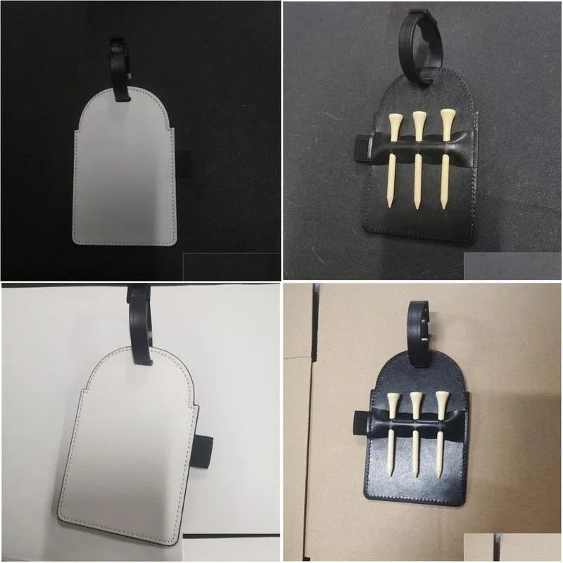 wholesale sublimation blank pu leather golf tags hot transfer printing materials factory price