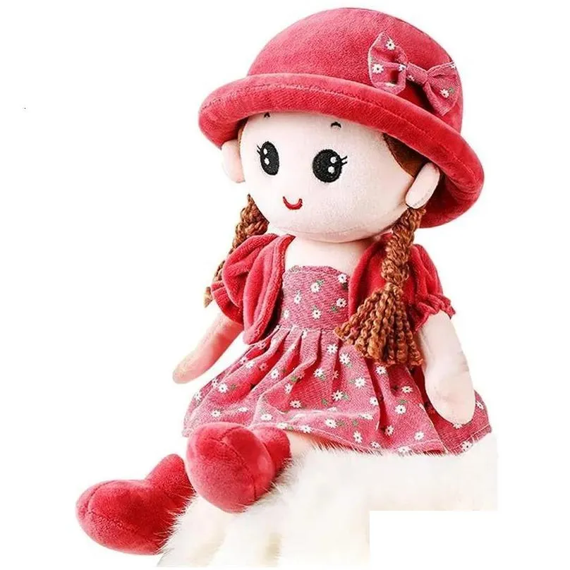Dolls Baby Girl Stuffed Plush Toy With Removeable Hat Skirt Sweetheart Rag Doll Cozy Cuddle Soft Baby Doll Sleeping Plush Doll For Kid