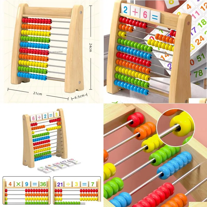 add subtract abacus ten frame set math counters for kids smooth edges educational counting frames toy for children preschool