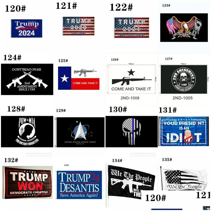 Newest 111 Styles Banner Flags 1776 Trump 2024 Make American Great Again factory direct 3x5 Ft 90*150 cm He`ll be back Impeach Biden Won DHL