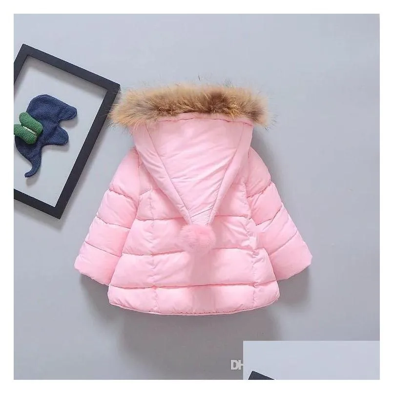 Retail 9 colors kids winter coats boys girls luxury designer thicken cotton-padded down coat infant baby girl jacket hooded jackets