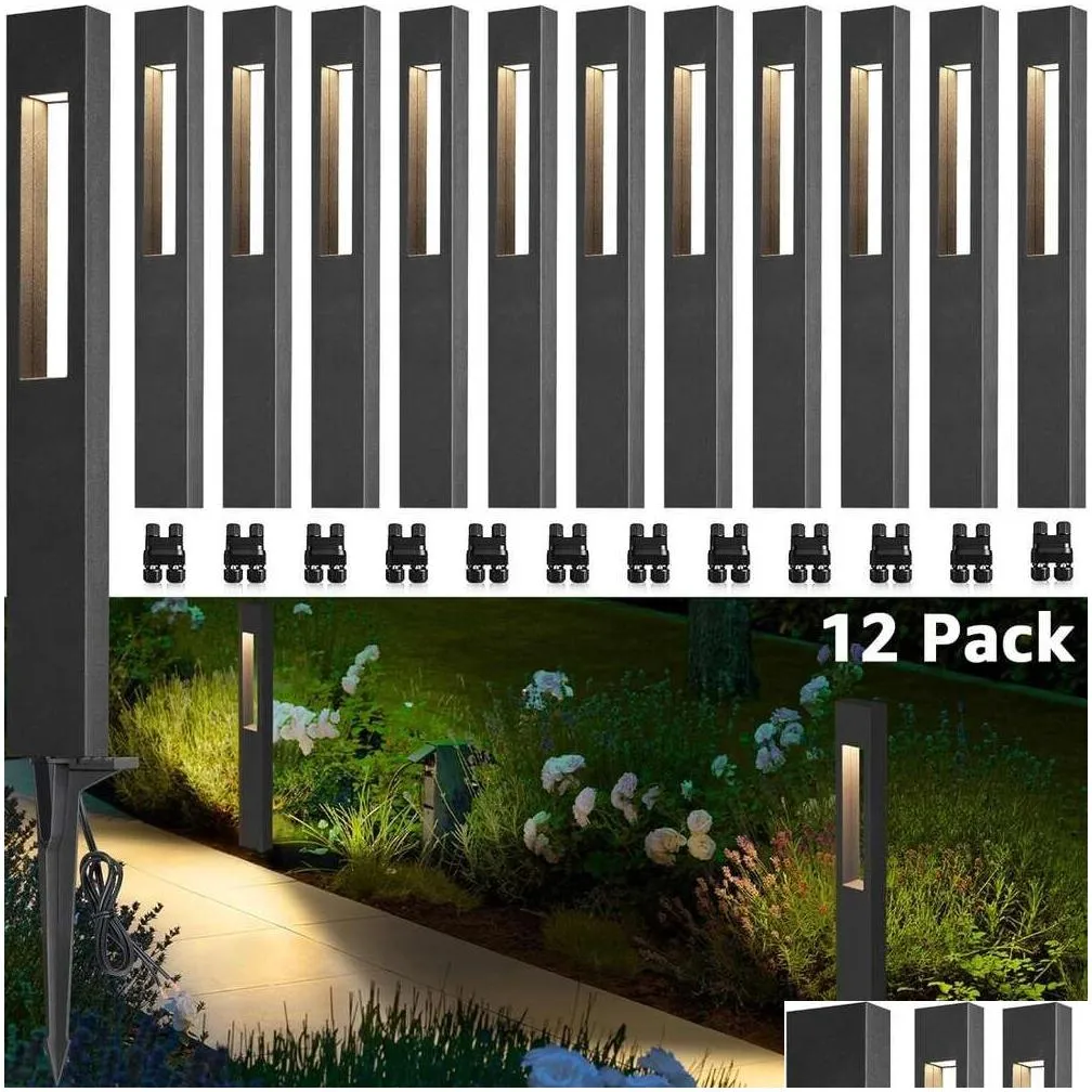 Solar Wall Lights Sunvie 3W Low Voltage Landscape Way - 12/24V 3000K Cri90 Waterproof Aluminum Lighting For Walkway Garden Set Of 9 Dhzfn