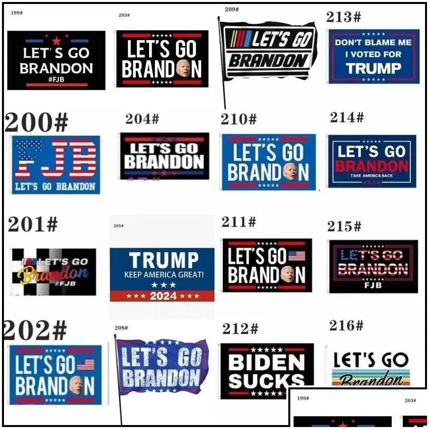 Banner Flags 200 Designs Donald Trump 3X5 Ft 2024 Make America Great Florida Desantis Flag Usa President Won 90X150Cm Drop Delivery