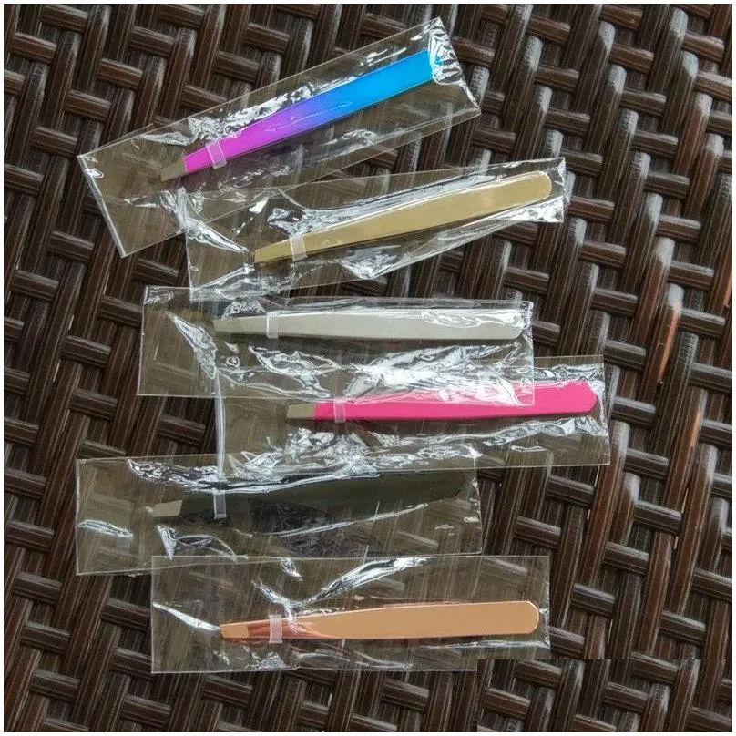 High quality Stainless Steel Tip Eyebrow Tweezers Face Hair Removal Clip Brow Trimmer Makeup Tools in stockl