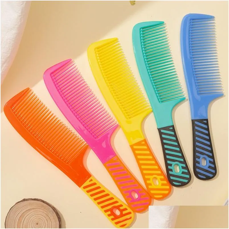 Hair Brushes household portable hairdressing combed anti static long hair clock massage combina color plastic comb 21cm