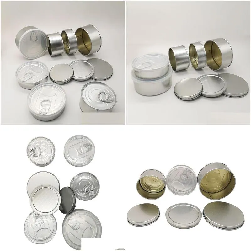 Tin can oem support stickers for storage containers with pull ring smell proof containers 100ML airtight with lid