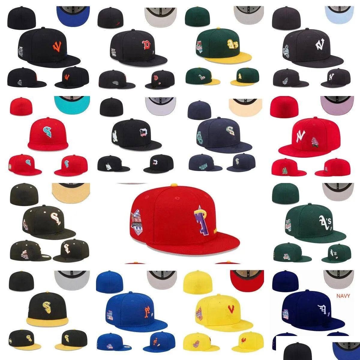 Hot Fitted hats sizes Fit hat Baseball football Snapbacks Designer Flat hat Active Adjustable Embroidery Cotton Mesh Caps All Team Logo Outdoor Sports cap sizes