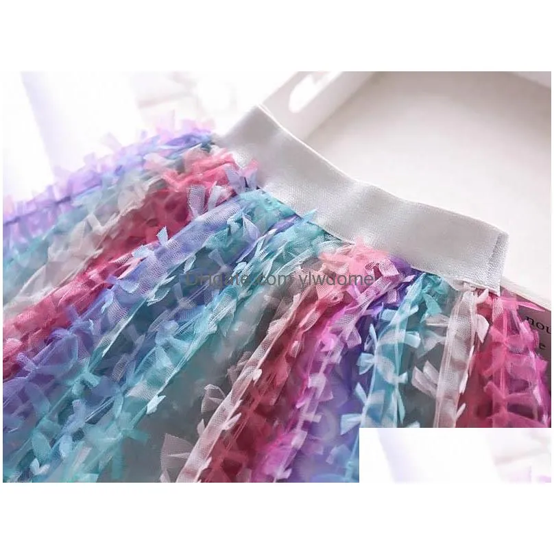 Clothing Sets Kids Designer Clothes Girls Skirts New Summer Rainbow Tutu Bowknot Skirt Dress Kid Drop Delivery Baby, Maternity Baby Dhb9J