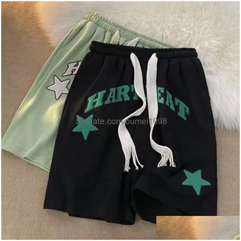 Men`S Shorts Mens Summer Men Y2K Letter Star Foam Print Casual Fashion Loose Sweatpants Gym Basketball Short Pants Streetwear 8Xl Dro Dh26R