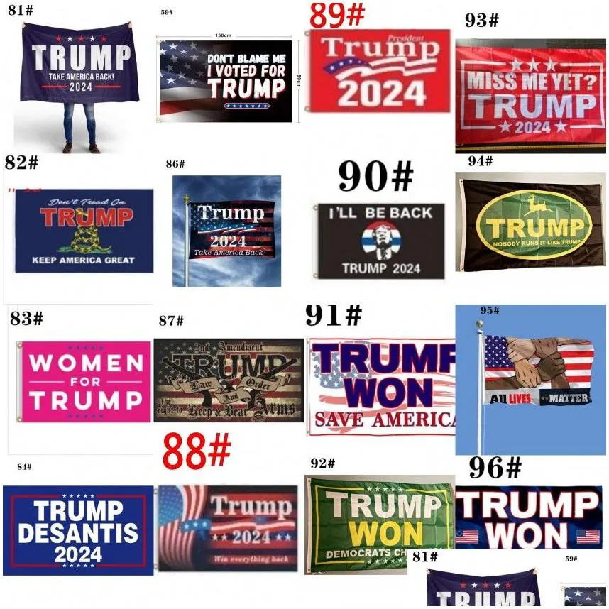 Newest 111 Styles Banner Flags 1776 Trump 2024 Make American Great Again factory direct 3x5 Ft 90*150 cm He`ll be back Impeach Biden Won DHL