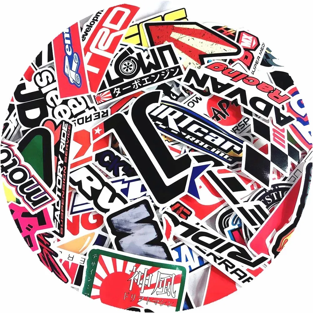 Waterproof 10/30/50/Cool Car Motorcycle JDM Modification Graffiti Stickers Skateboard Phone Car Luggage Helmet Waterproof Sticker Car sticker