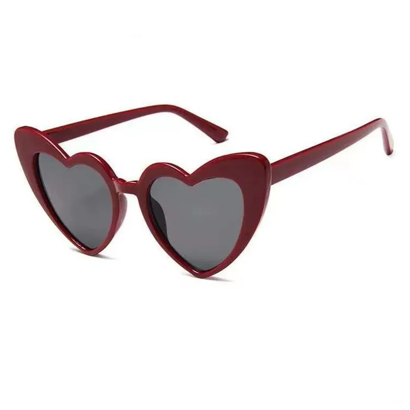 Sunglasses Frames Fashion Uv400 Protection Non Polarized Women Love Heart Sun Glasses Clear Lens Cycing 230629 Drop Delivery Dhney