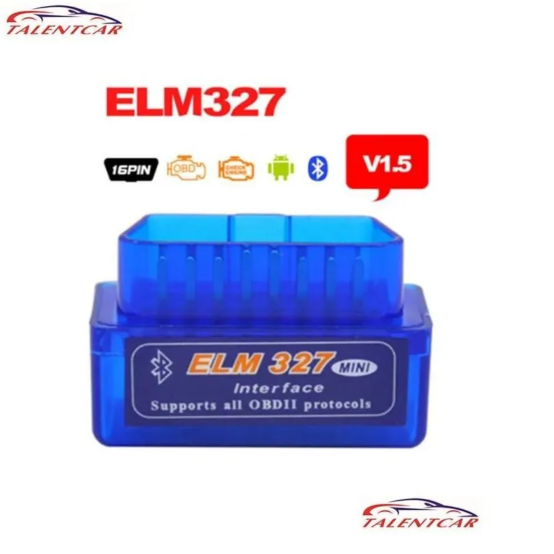 Diagnostic Tools Mini V2.1 Elm327- Obd2 Blutoth Adapter Me 327 V1.5 Obdii Scanner Diagnosescan-Werkzeug Code Reader Elm327 Drop Delive