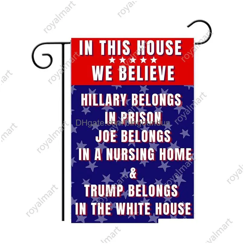 30*40cm Trump Garden Flags 2024 Campaign Banner Flax Double Printing Trump Flag DHL Free Delivery