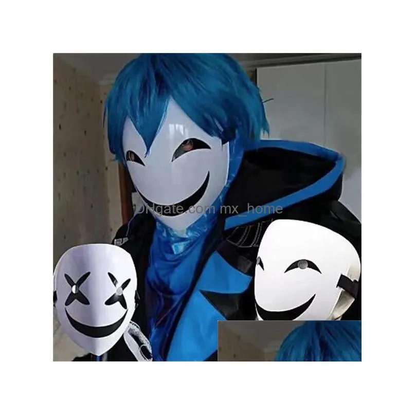 cosplay kagetane hiruko burakku buretto full face anime black bullet smile mask facepiece headgear masks halloween gift props gc2241