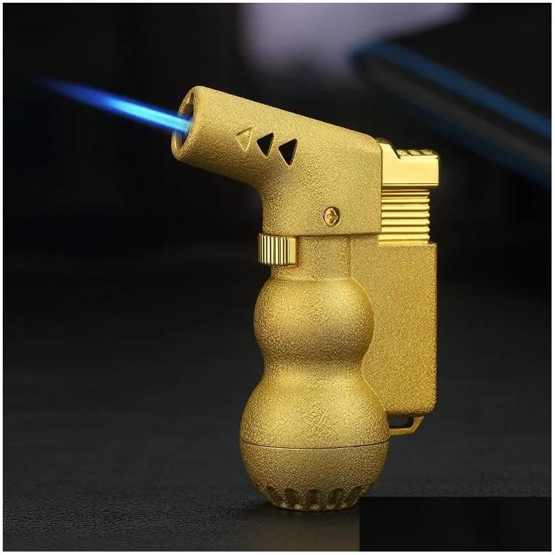 New Arrival Genuine  Butane Lighter Torch Metal Calabash Spray Gun Straight Spray Gun Large Torch Lighter