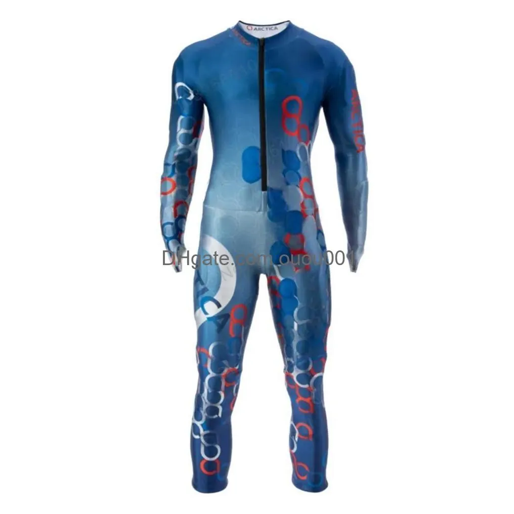 Skiing Suits Performance Ski Race Suit Winter Flange Jumpsuits Men Snowboard Jumpsuit Sport 230920 Drop Delivery Dhgvy