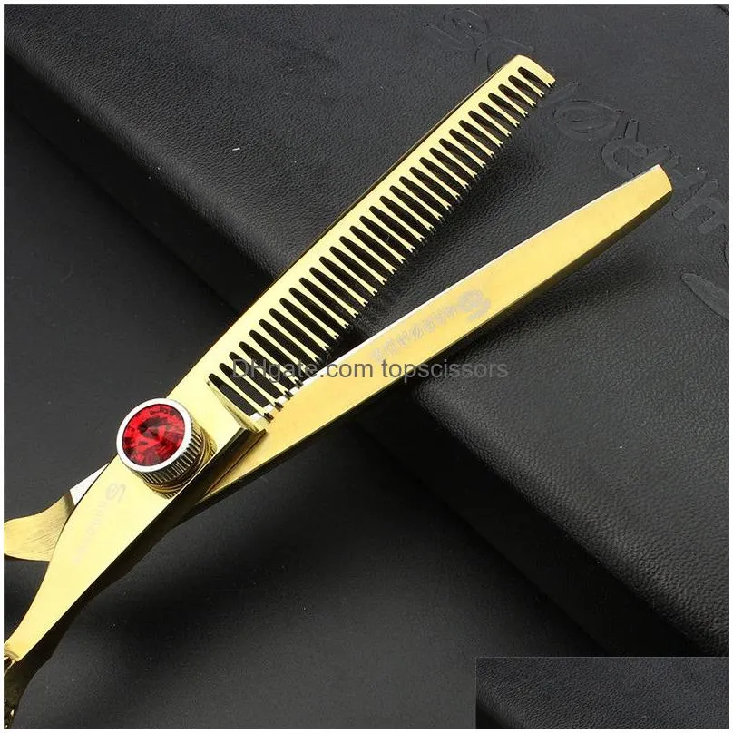 Hair Scissors Golden Japan Imported Professional Hairdressing 5567 Inch Barber Scissor 440C Stylist Dedicated Scissors7422187 Drop Del Dhm9F