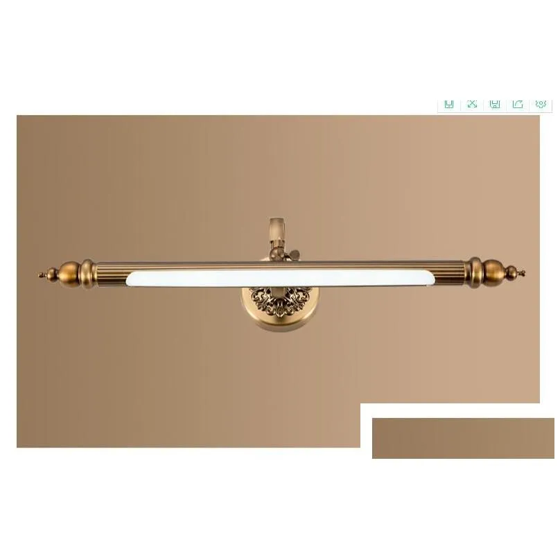 Wall Lamps Vintage Bronze Led Lamp For Bathroom Mirror Cabinet Waterproof Vanity Light Fixture With Adjustable Lengths Of 48Cm 57Cm Dhn8A