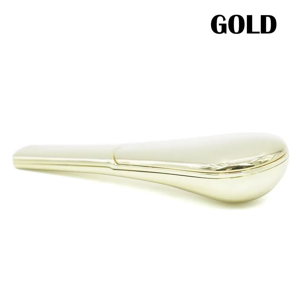 Smoking Pipes Smoke Shop Metal Large Volume Portable Tobacco Pipe Hand Herb Spoon Pipa With Gift Box Accessories Drop Delivery Home Ga Dhkla