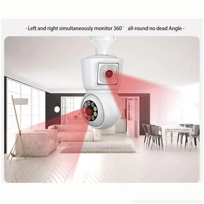 DP44 Full Color Night Vision 1080P CCTV Camera Two Way Talk Auto Tracking Security Cam PTZ WiFi Light bulb Camera with E27 Socket