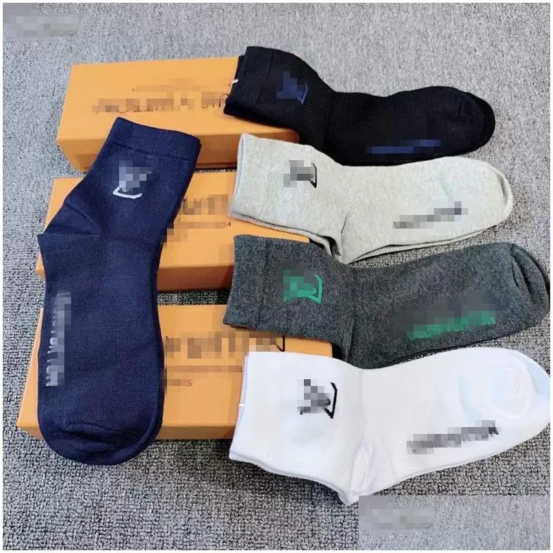 Men`S Socks 2021 High Quality Cotton Sports With Street-Style Striped Basketball For Men And Women 5 Pieces/Piece Ezryhz Drop Deliver Dhs3F