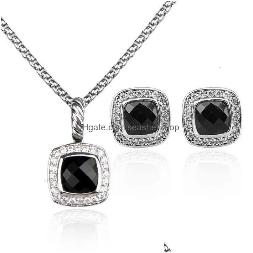 18k gold Plated Garnet Women Necklace Set Luxury and Designer Diamond Jewelry Stud Earrings Wedding Party Fashion