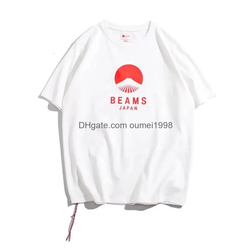 Men`S T-Shirts Mens T-Shirt For Men Women Beams Japan Y2K Short Sleeve Clothing Tops Summer White Tees Black Tshirt 230804 Drop Delive Dhhcg