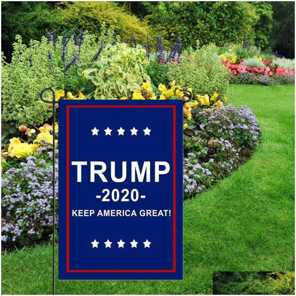 Trump Garden Flags 30* 45CM USA President General Election Banner 2020 Trump Flag Polyester Cloth Pennant Banner Flags 12 x18 GB1475