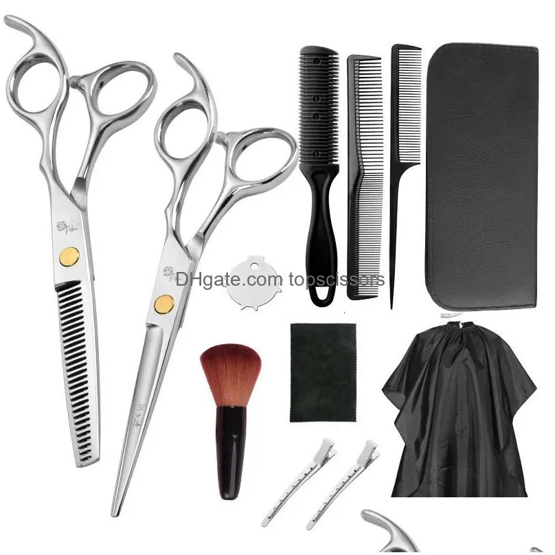 Hair Scissors Professional Hairdressing Set Barber Thinning Shears Cutting Tool Hairdresser 240228 Drop Delivery Dhvee